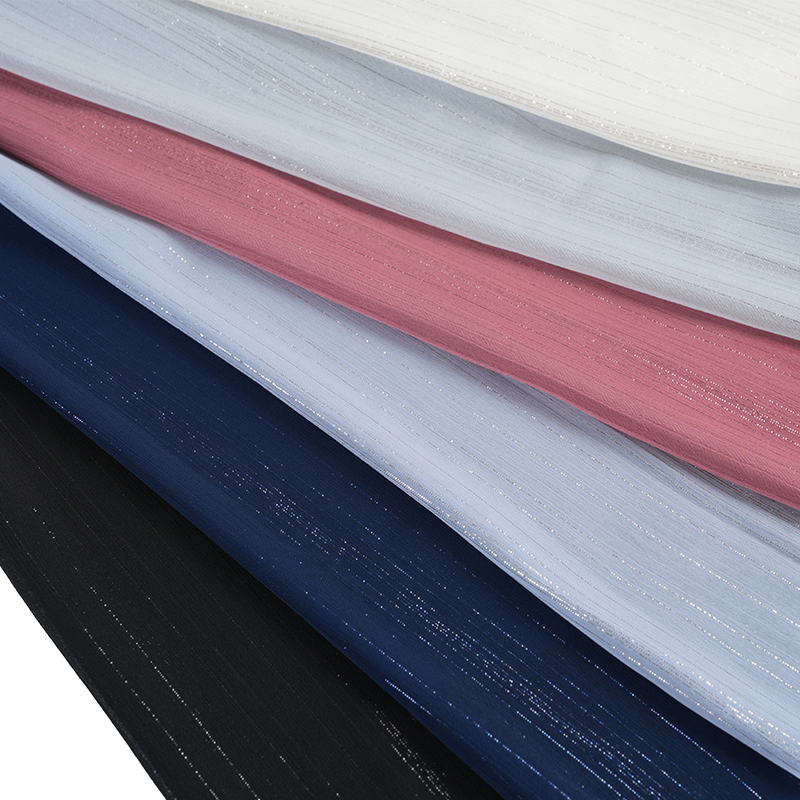 75D nepravidelný stříbrný hedvábný šifonový krep