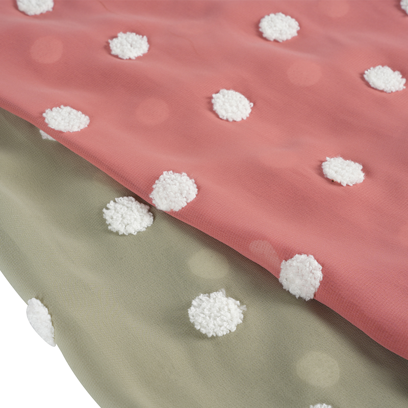 75d/18t plochý šifon s vyšívací látkou na ručník