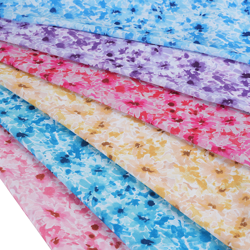 75D/18T Messy Misty Floral Print Fabric