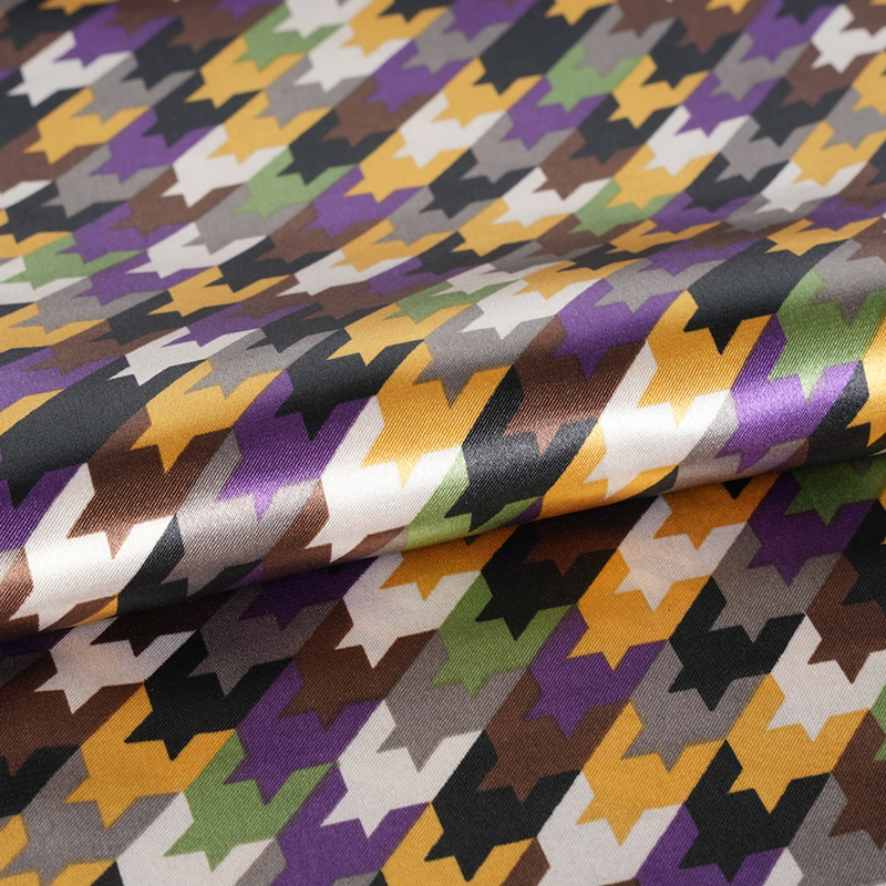 Polyester 50*75 Twisted Satin Geometric Satin Printing Material