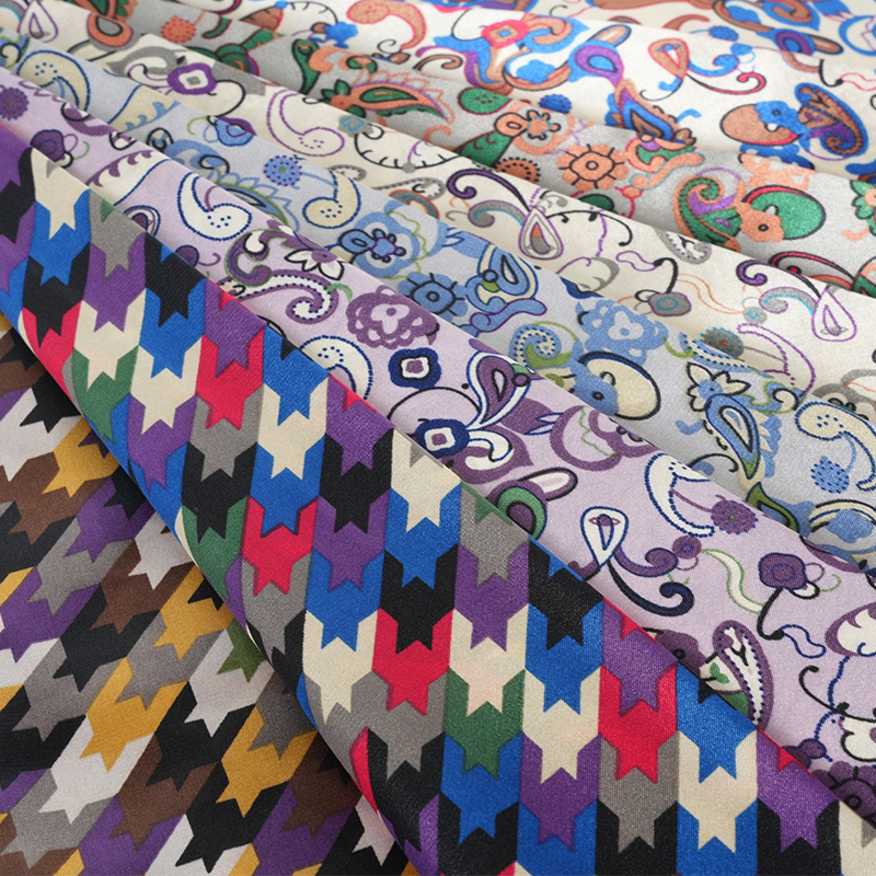 Polyester 50*75 Twisted Satin Geometric Satin Printing Material