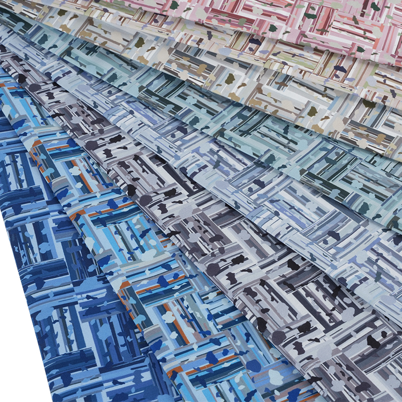 100D*40S Cool hedvábná bavlna Abstraktní pozitivní a negativní bloková tkanina pro digitální tisk